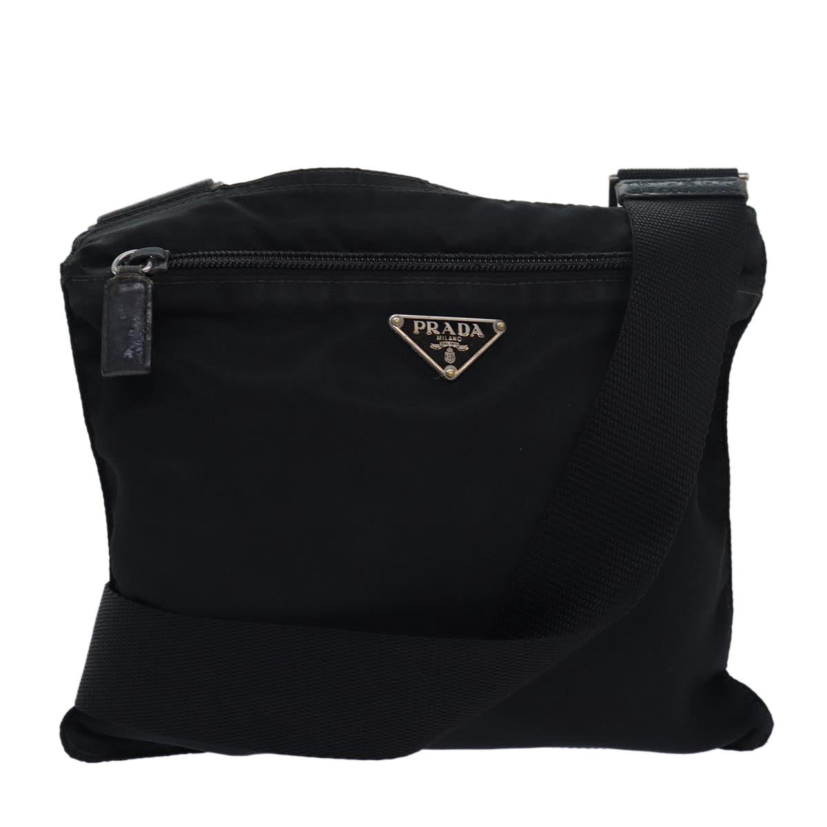 PRADA Shoulder Bag Nylon Black Auth