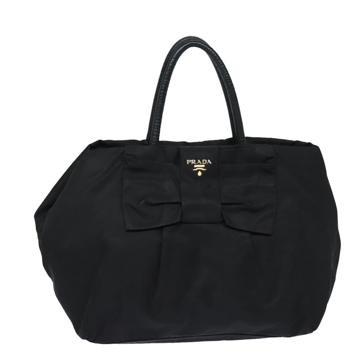 PRADA Hand Bag Nylon Black Auth
