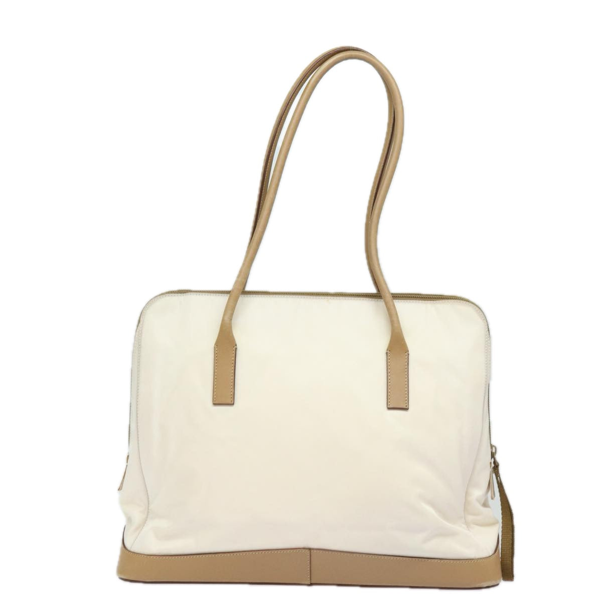 PRADA Shoulder Bag Nylon Leather White Auth