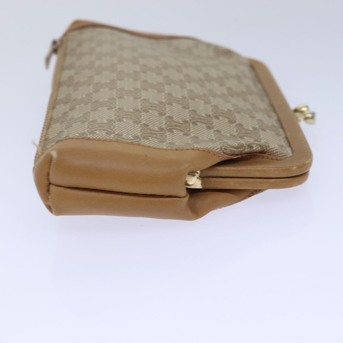 Luxury CELINE Macadam Canvas Pouch Beige 15651