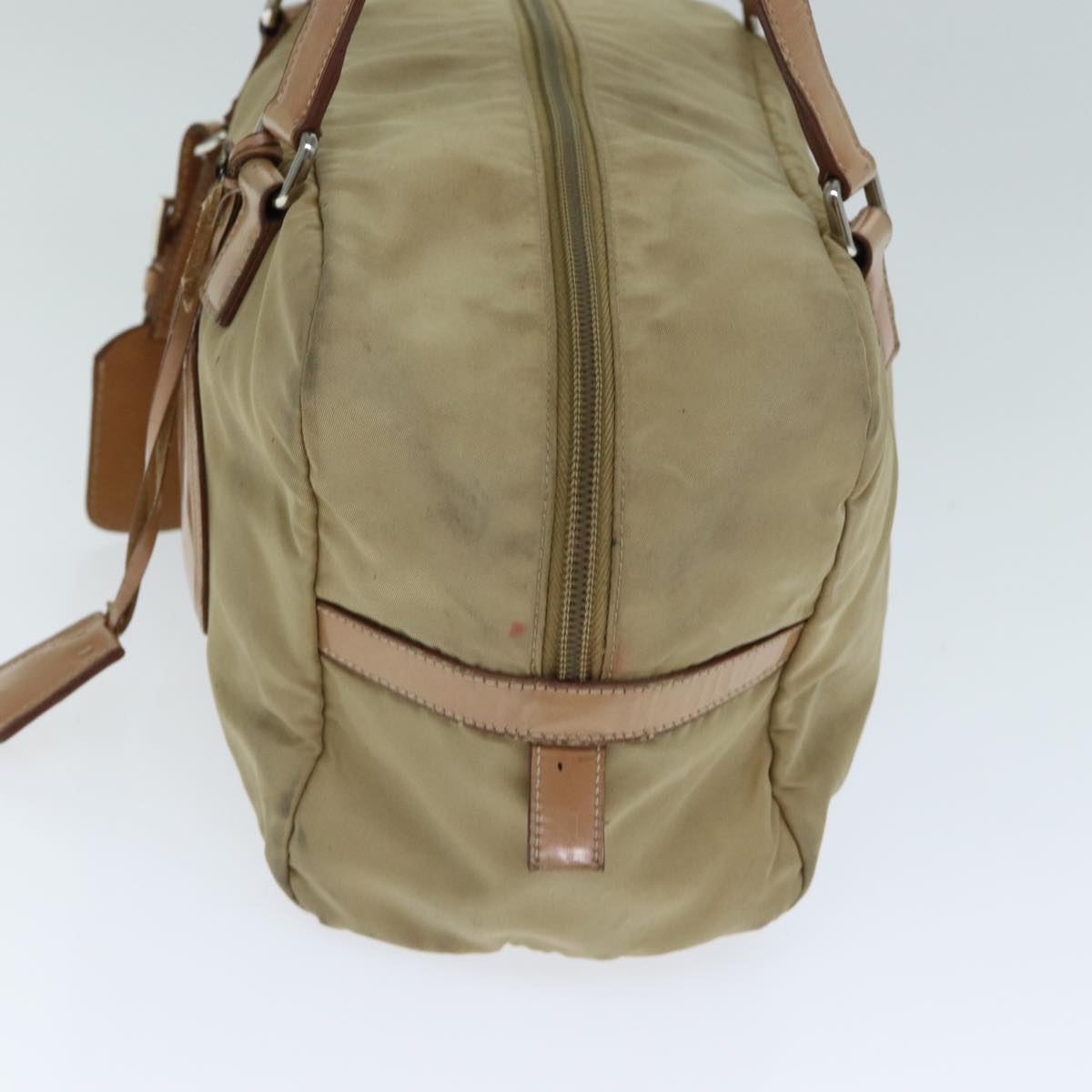 PRADA Shoulder Bag Nylon Beige Auth