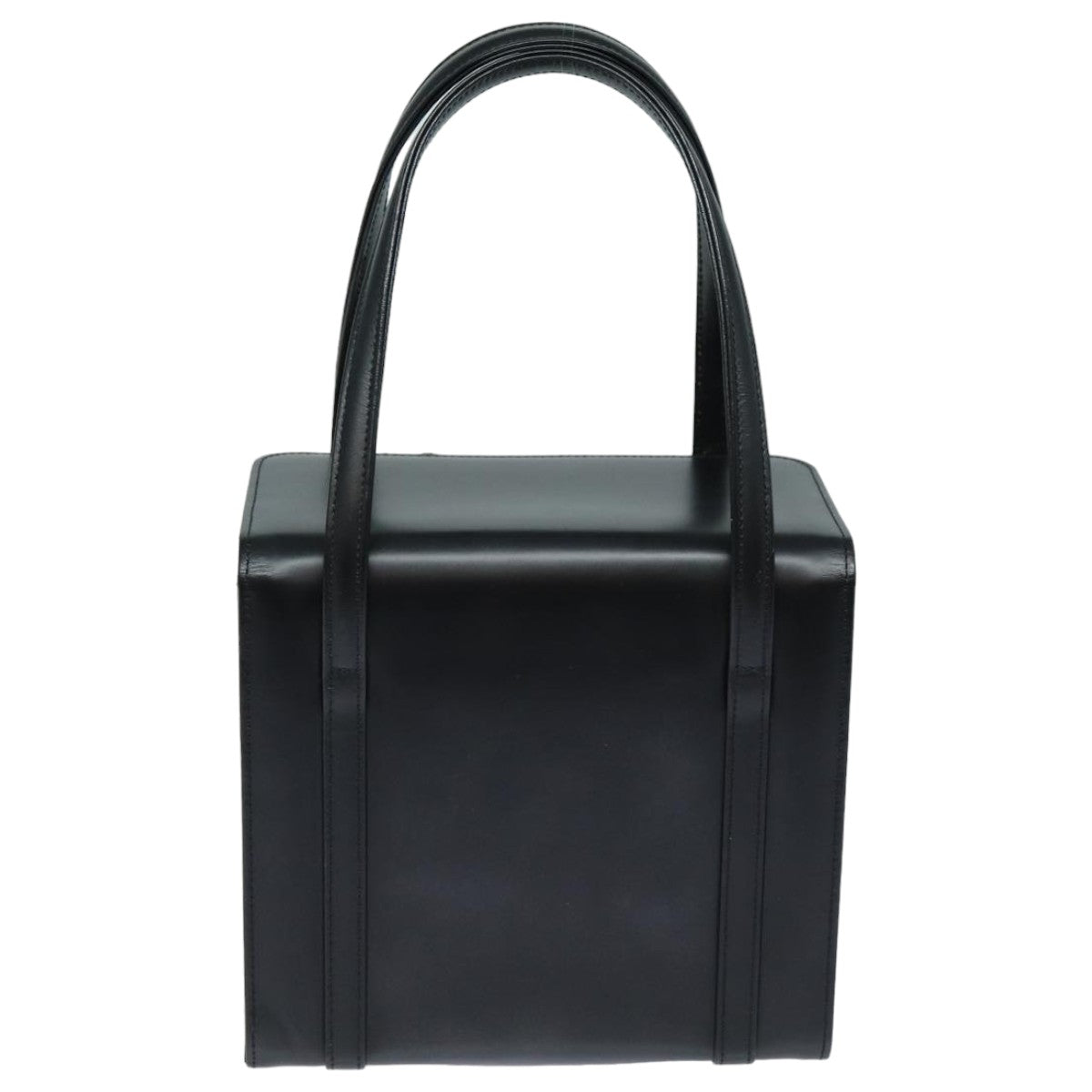 BurberrySs Hand Bag Leather Black Auth bs16011