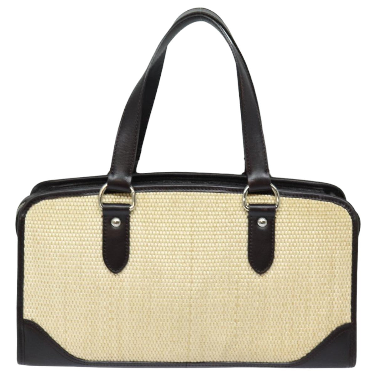 Burberry Tote Bag Straw Beige Auth bs16018