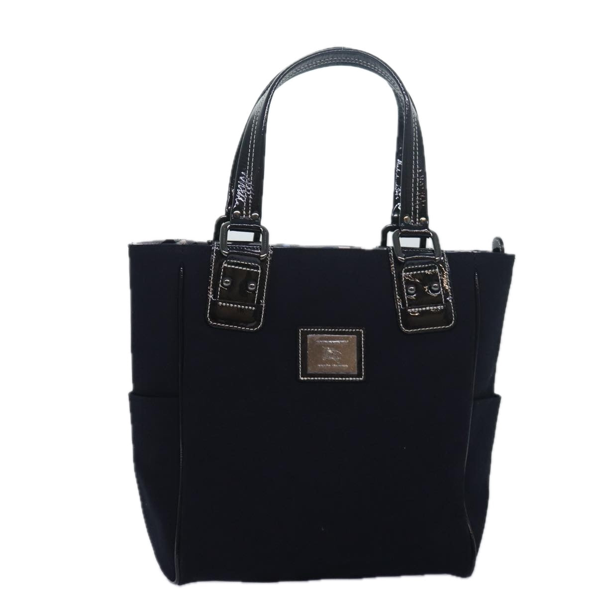 Burberry Tote Bag Canvas Black Auth bs16214