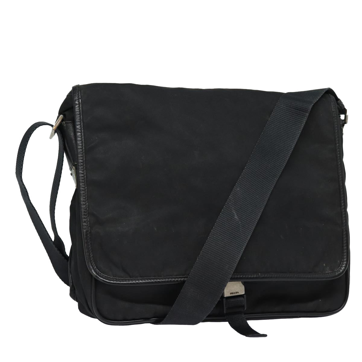 PRADA Shoulder Bag Nylon Black Auth