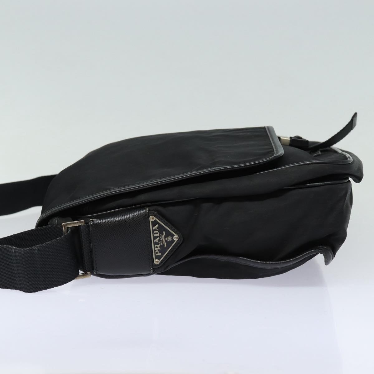PRADA Shoulder Bag Nylon Black Auth