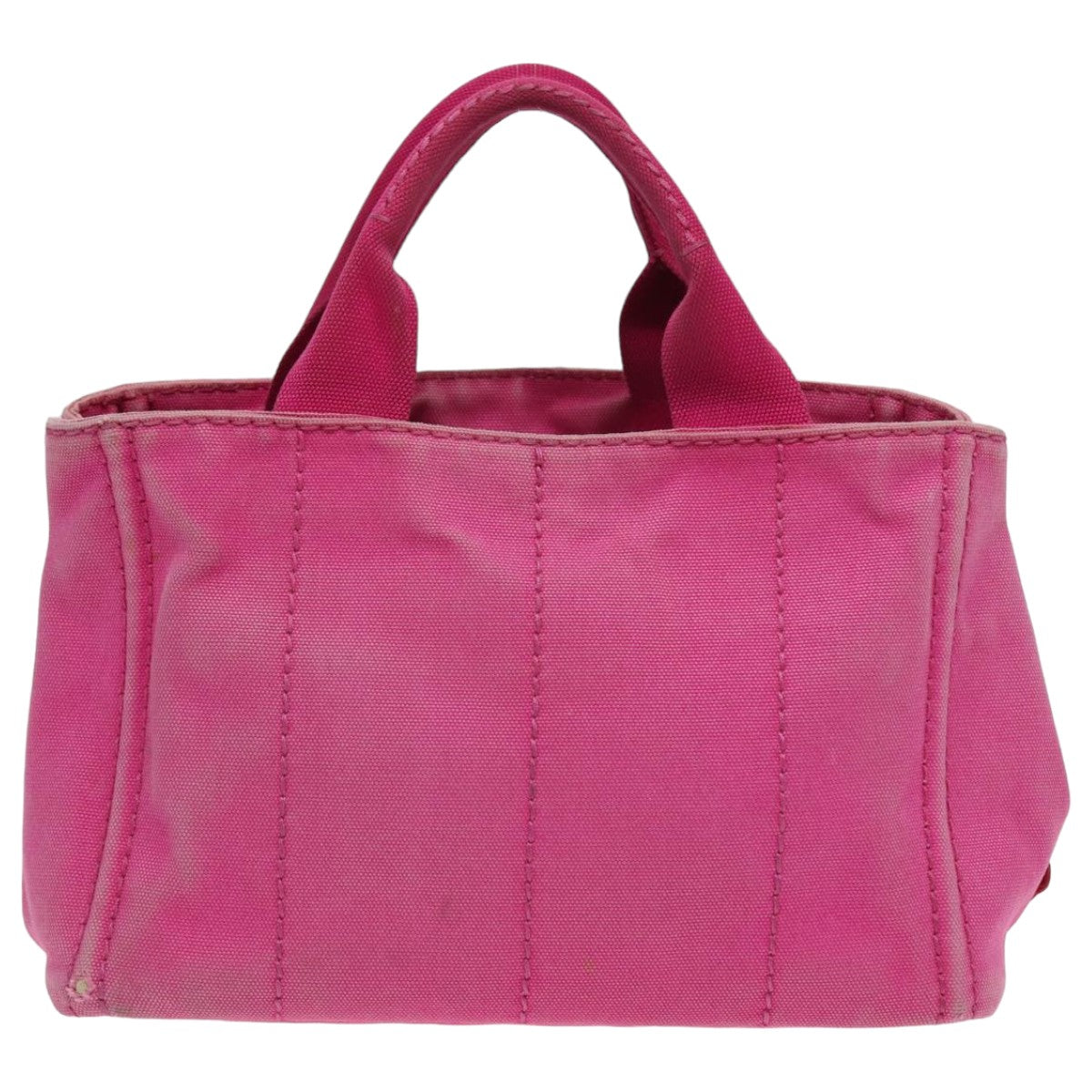PRADA Canapa PM Hand Bag Canvas Pink Auth