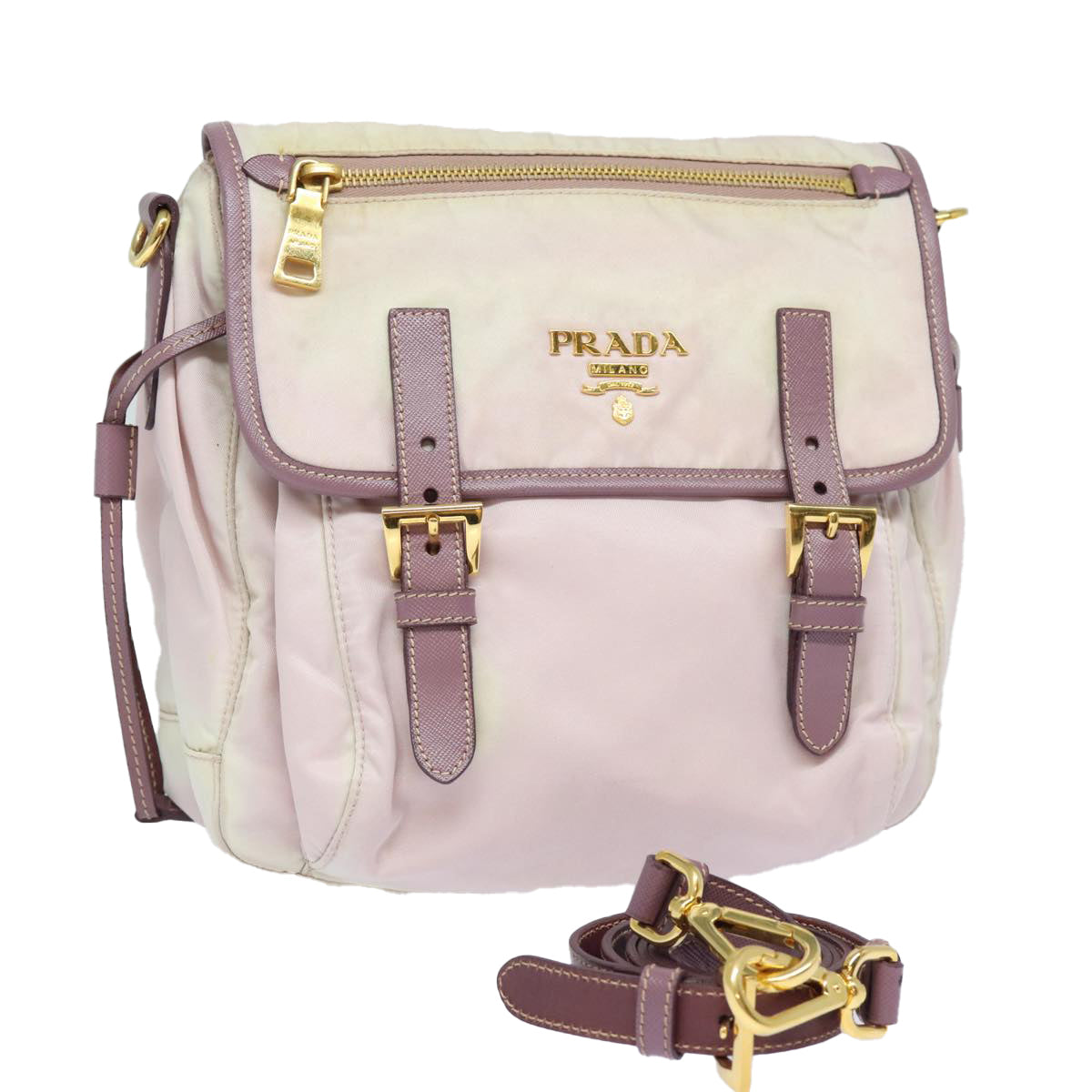 PRADA Shoulder Bag Nylon Pink Auth