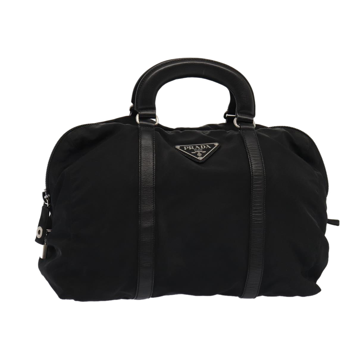 PRADA Hand Bag Nylon Black Auth