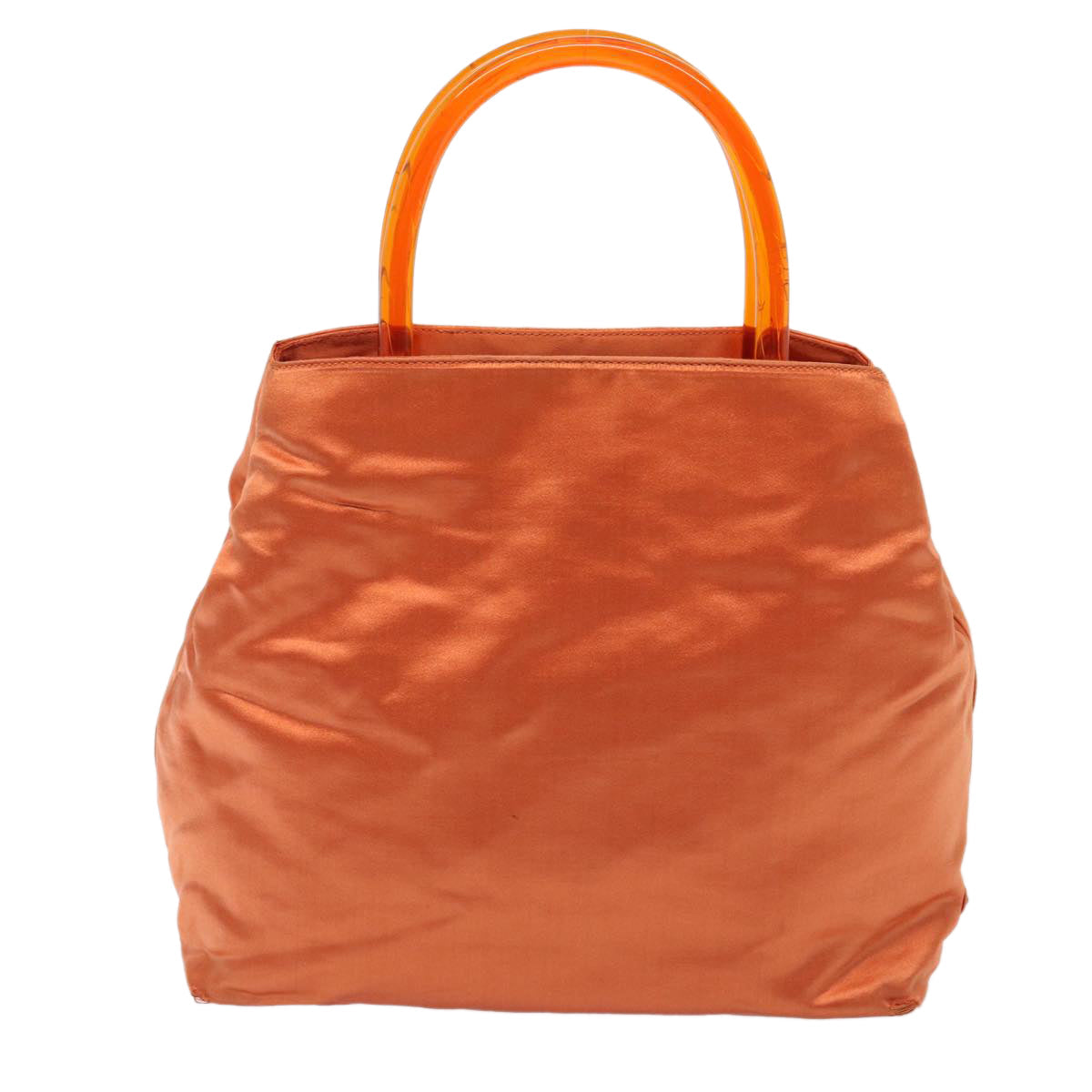 PRADA Hand Bag Satin Orange Auth