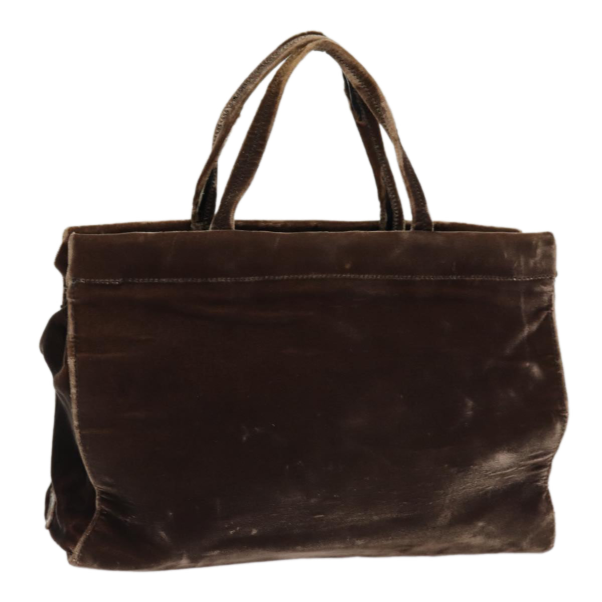 PRADA Hand Bag Velor Brown Auth