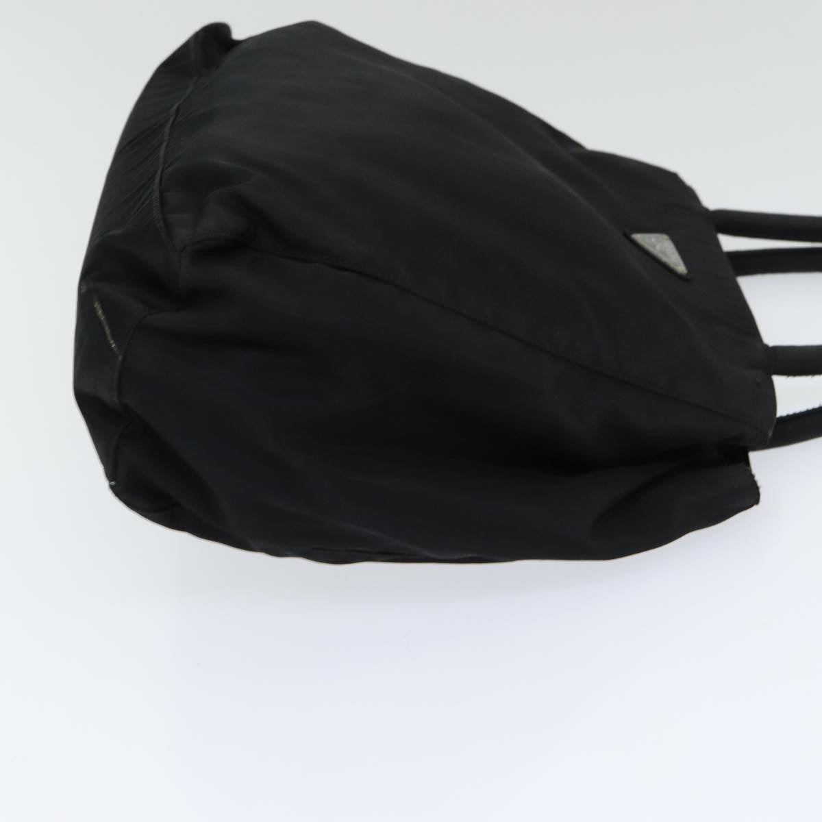 PRADA Hand Bag Nylon Black Silver Auth