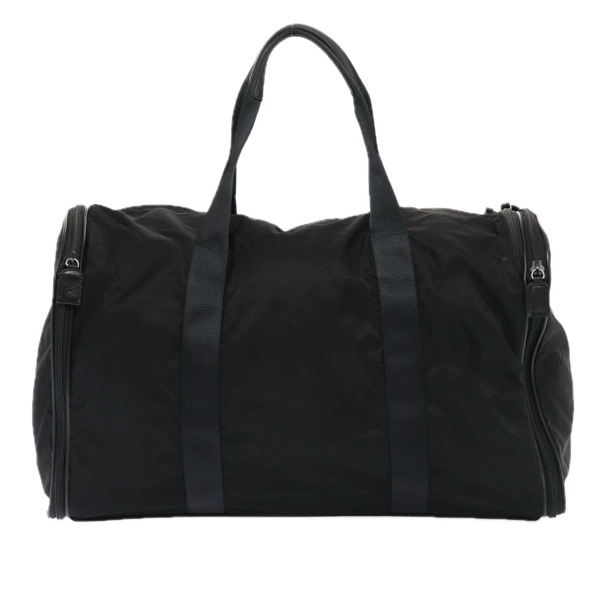 PRADA Boston Bag Nylon Black Auth