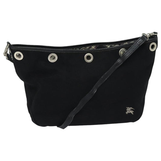 Burberry Nova Check Blue Label Shoulder Bag Canvas Black Purple Auth bs16613