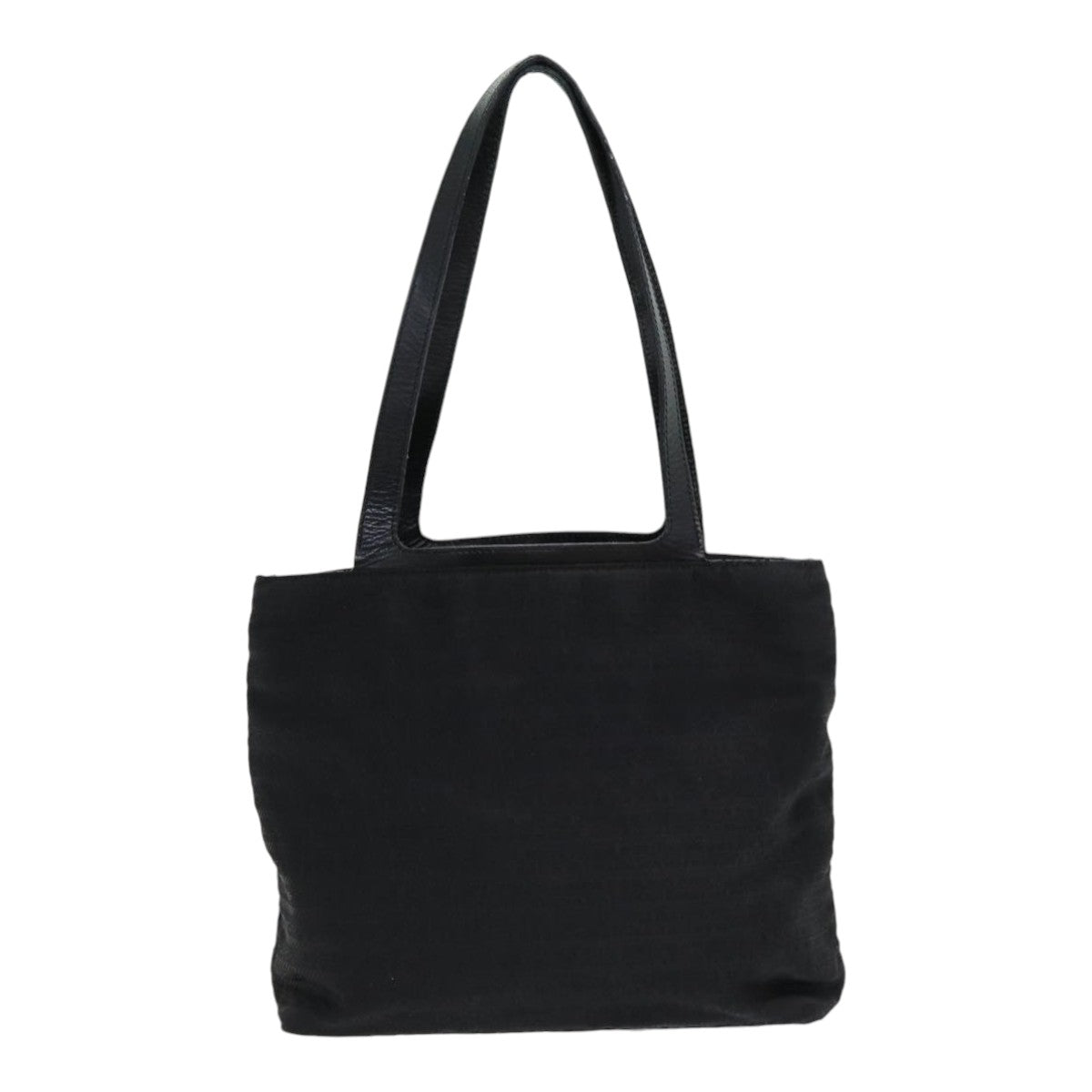 PRADA Tote Bag Nylon Black Silver Auth