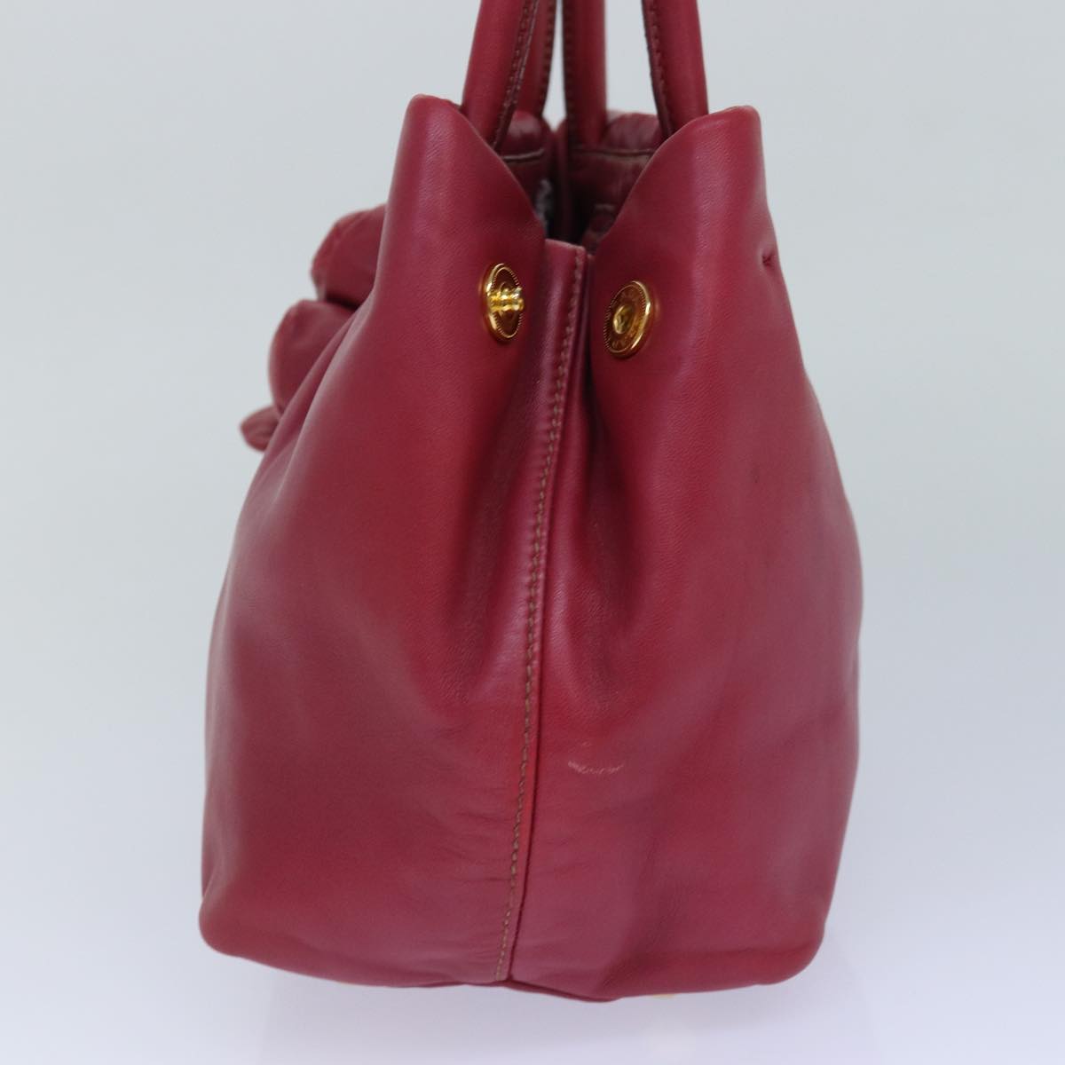 PRADA Hand Bag Leather Pink Auth