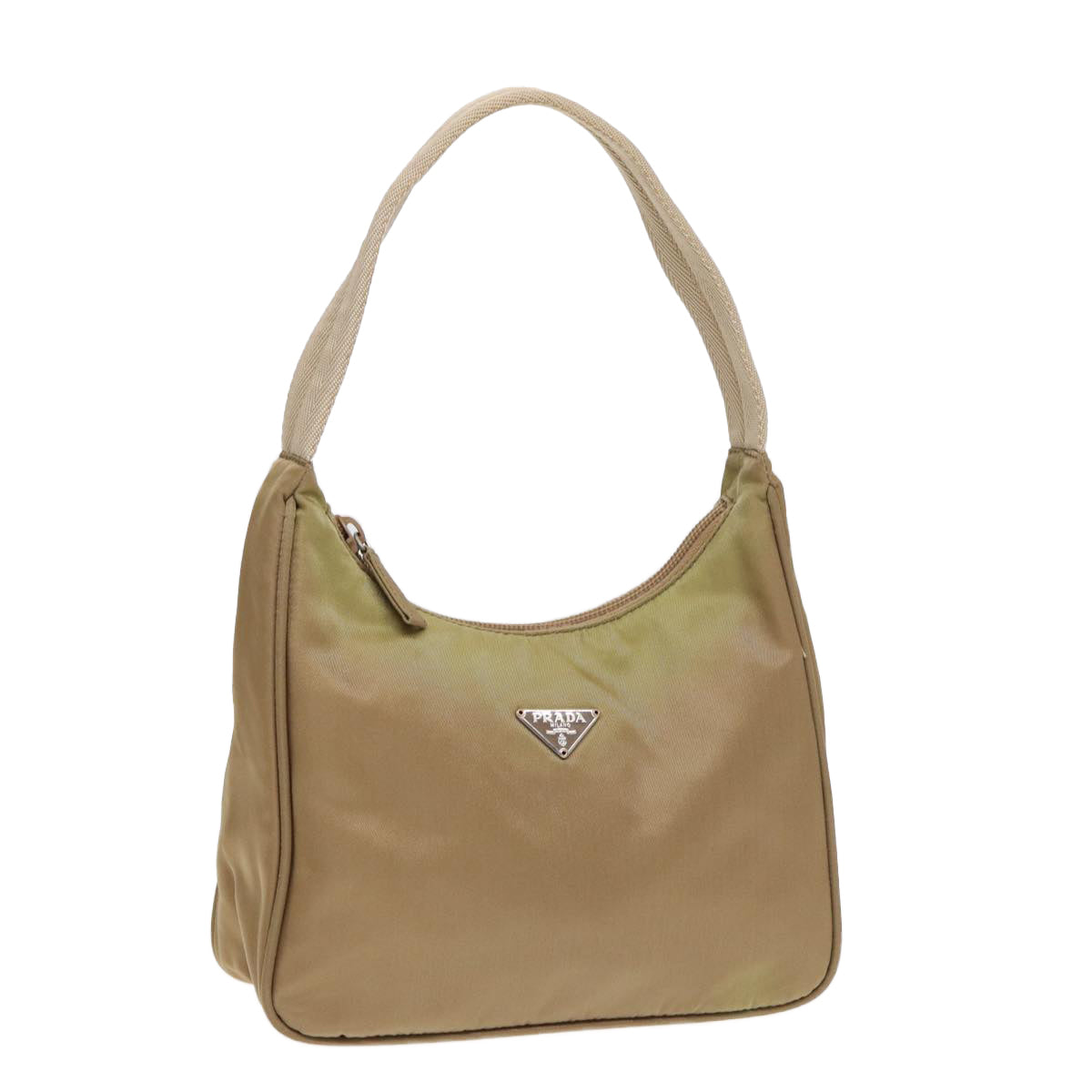 PRADA Hand Bag Nylon Beige Auth