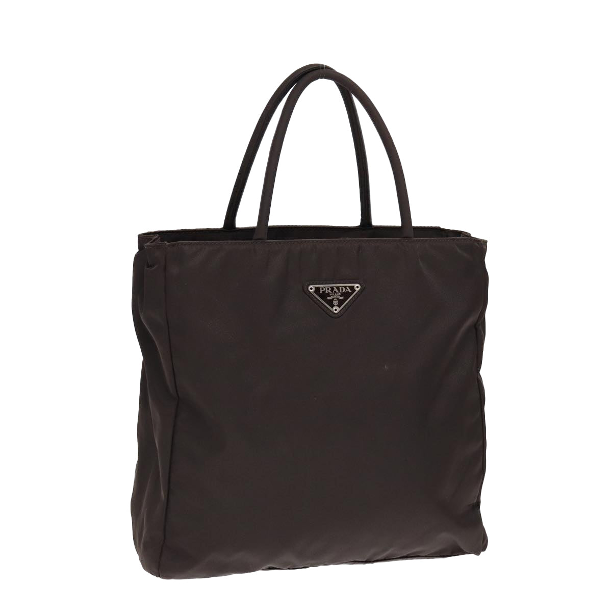 PRADA Hand Bag Nylon Brown Auth