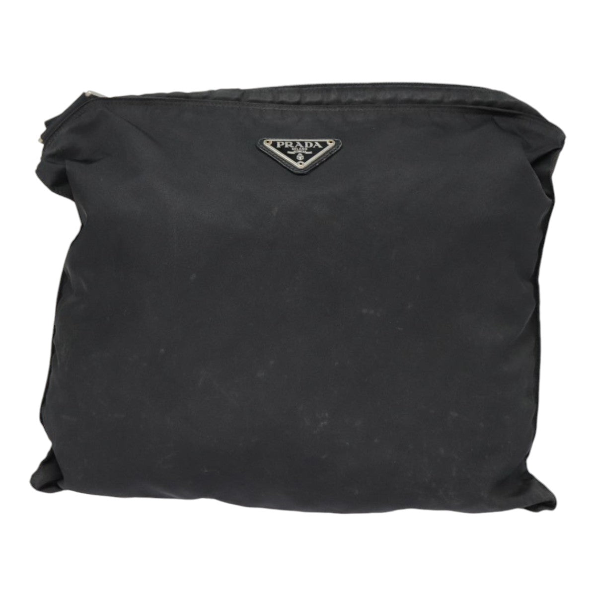 PRADA Shoulder Bag Nylon Black Silver Auth