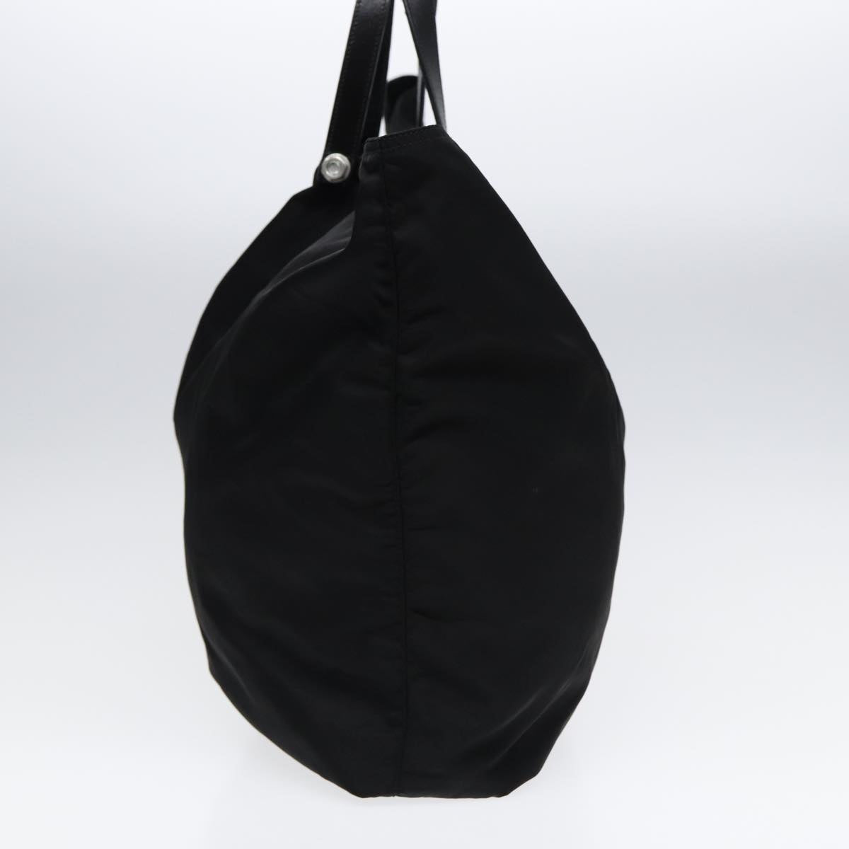PRADA Tote Bag Nylon Black Silver Auth