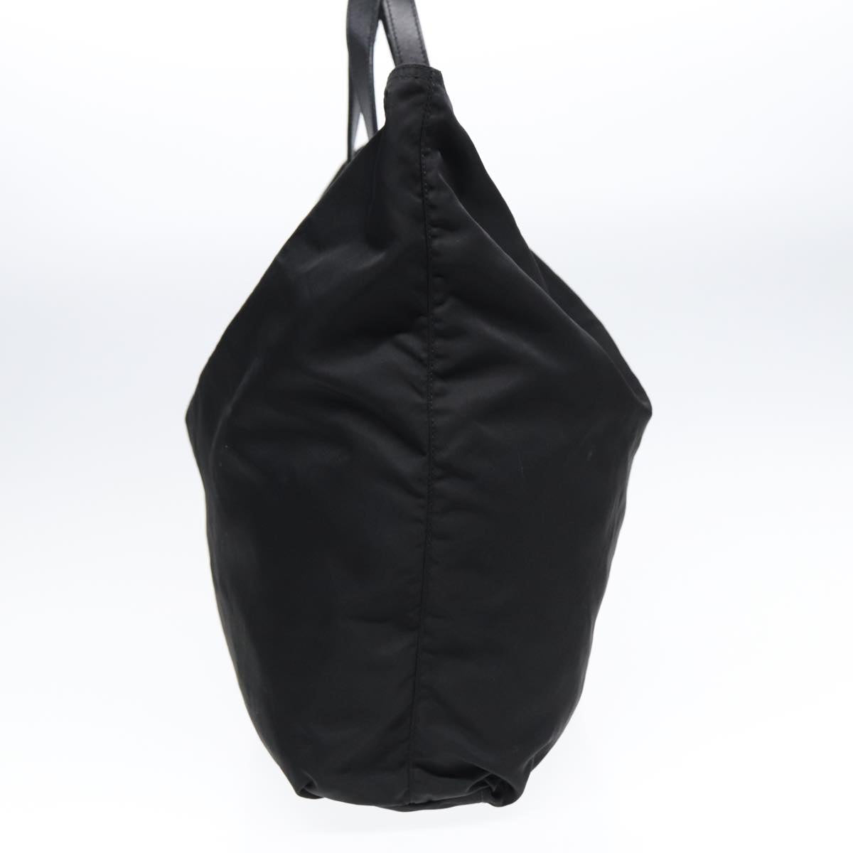 PRADA Tote Bag Nylon Black Silver Auth