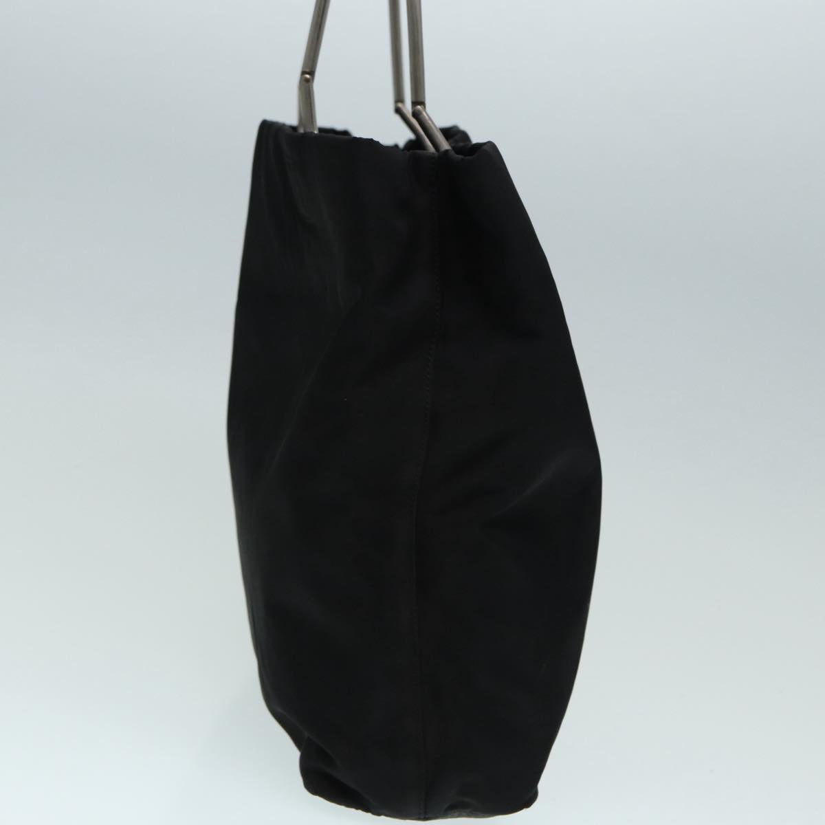 PRADA Hand Bag Nylon Black Silver Auth
