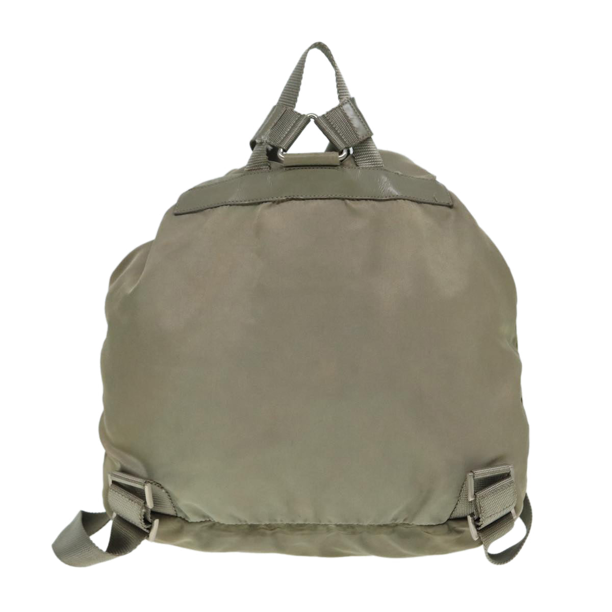 PRADA Backpack Nylon Beige Silver Auth