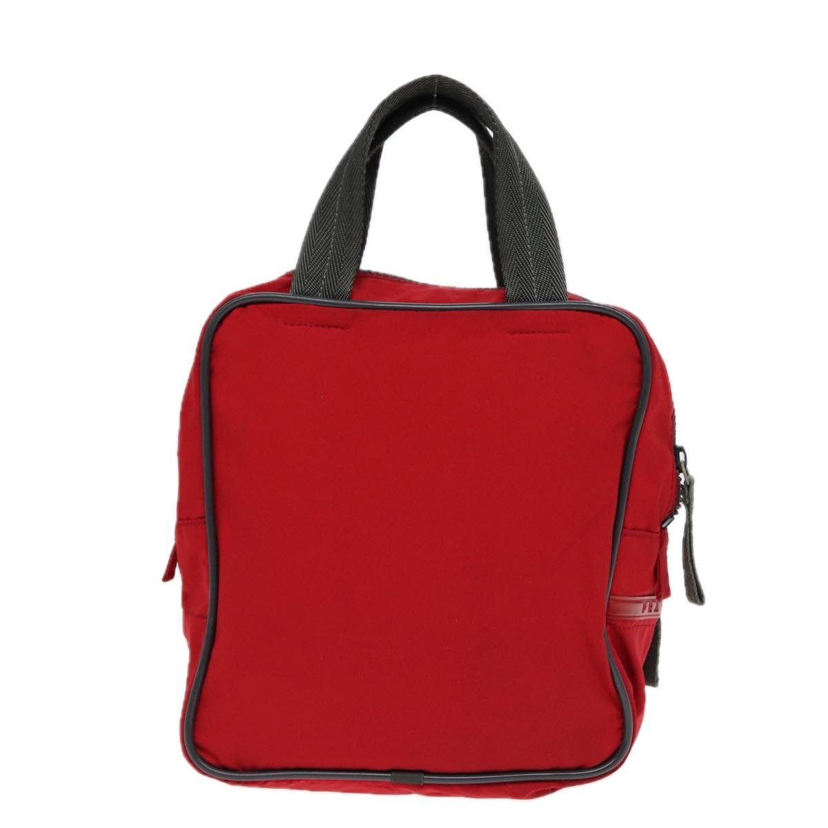 PRADA Sports Hand Bag Nylon Red Silver Auth