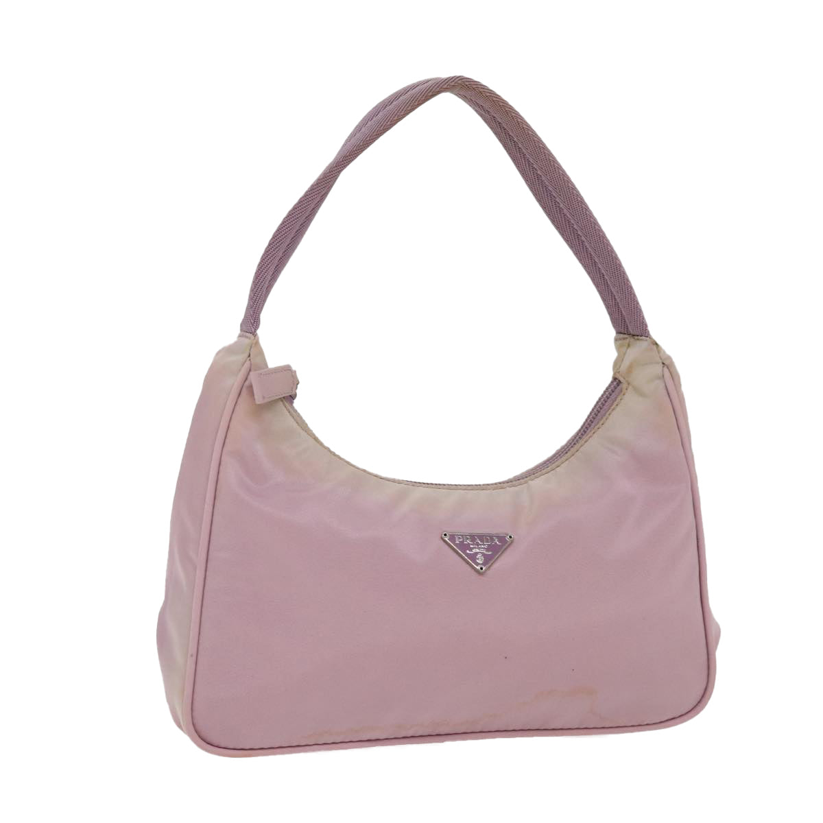 PRADA Mini Hand Bag Nylon Pink Silver Auth