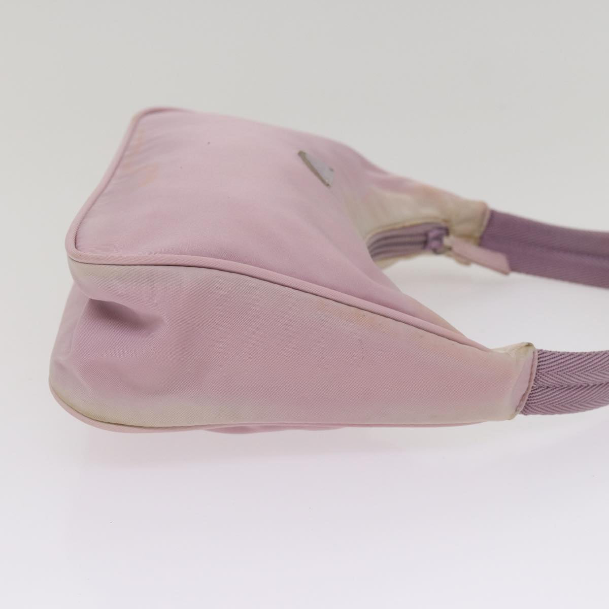PRADA Mini Hand Bag Nylon Pink Silver Auth