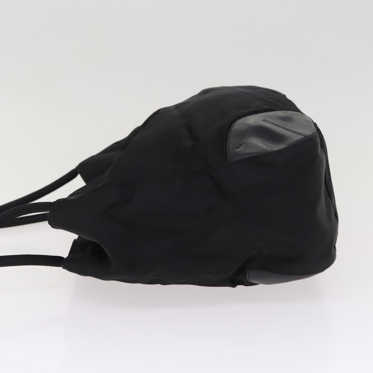 PRADA Tote Bag Nylon Black Silver Auth