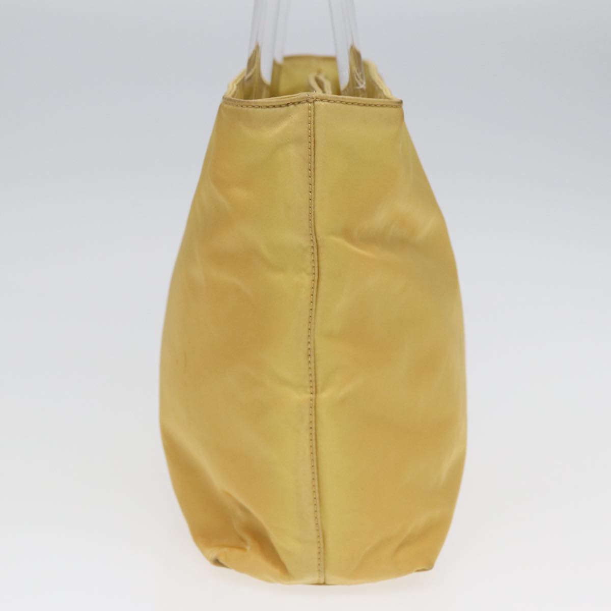 PRADA Hand Bag Nylon Yellow Silver Auth