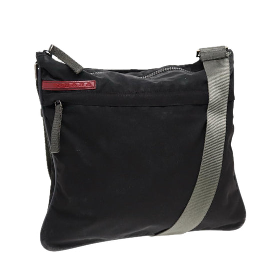 PRADA Sports Shoulder Bag Nylon Black Silver Auth