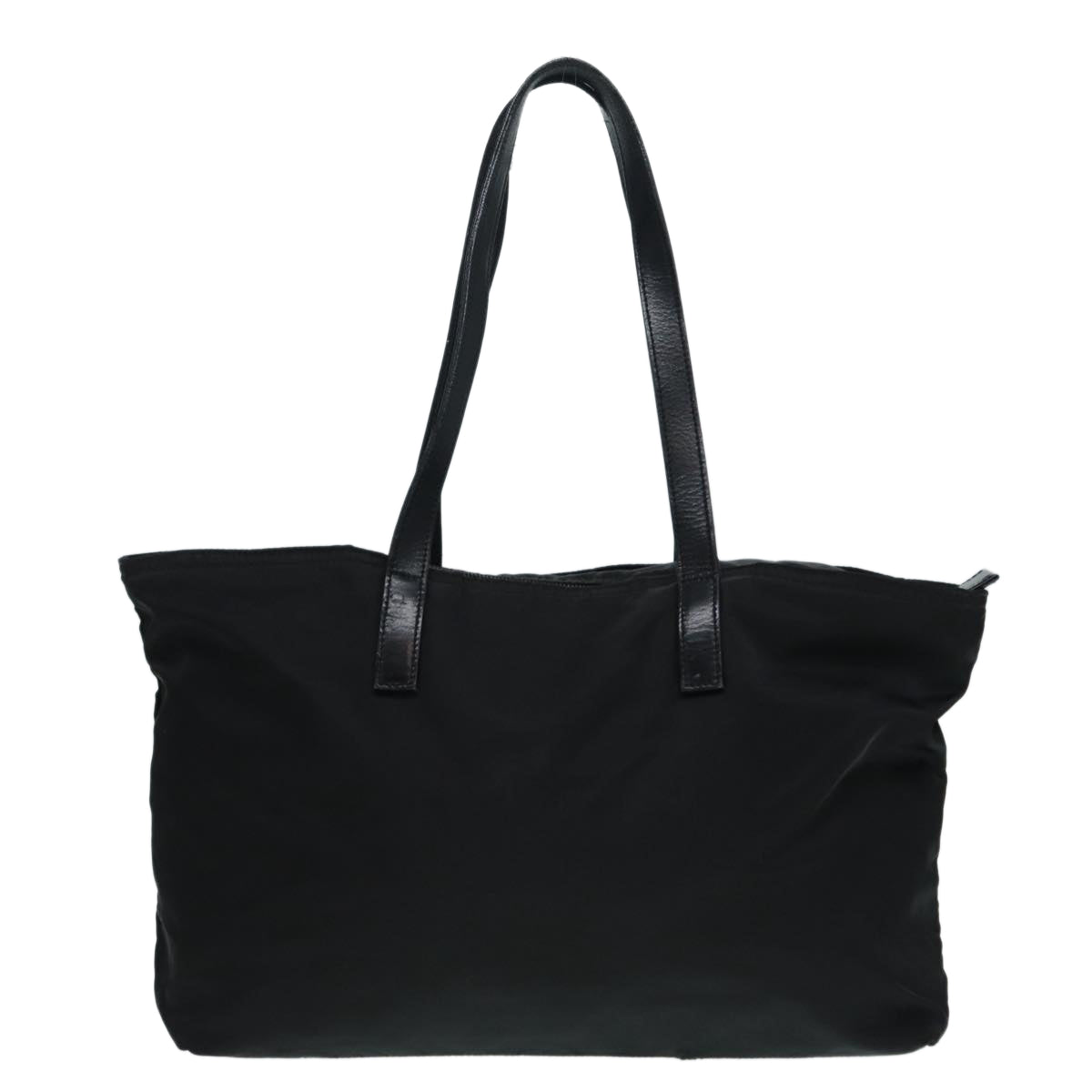 PRADA Tote Bag Nylon Black Silver Auth