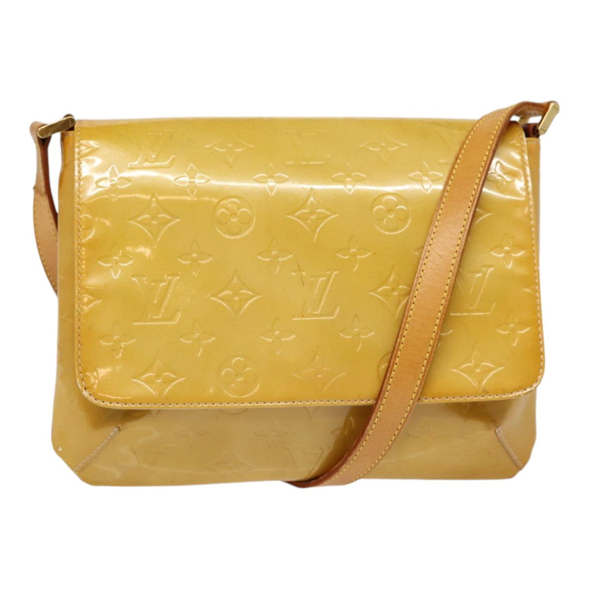 LOUIS VUITTON Monogram Vernis Thompson Street Bag Beige M91301 LV Auth bs17410
