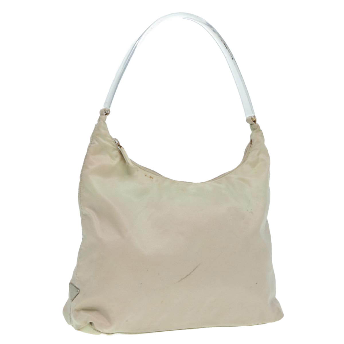 PRADA Hand Bag Nylon Beige Auth