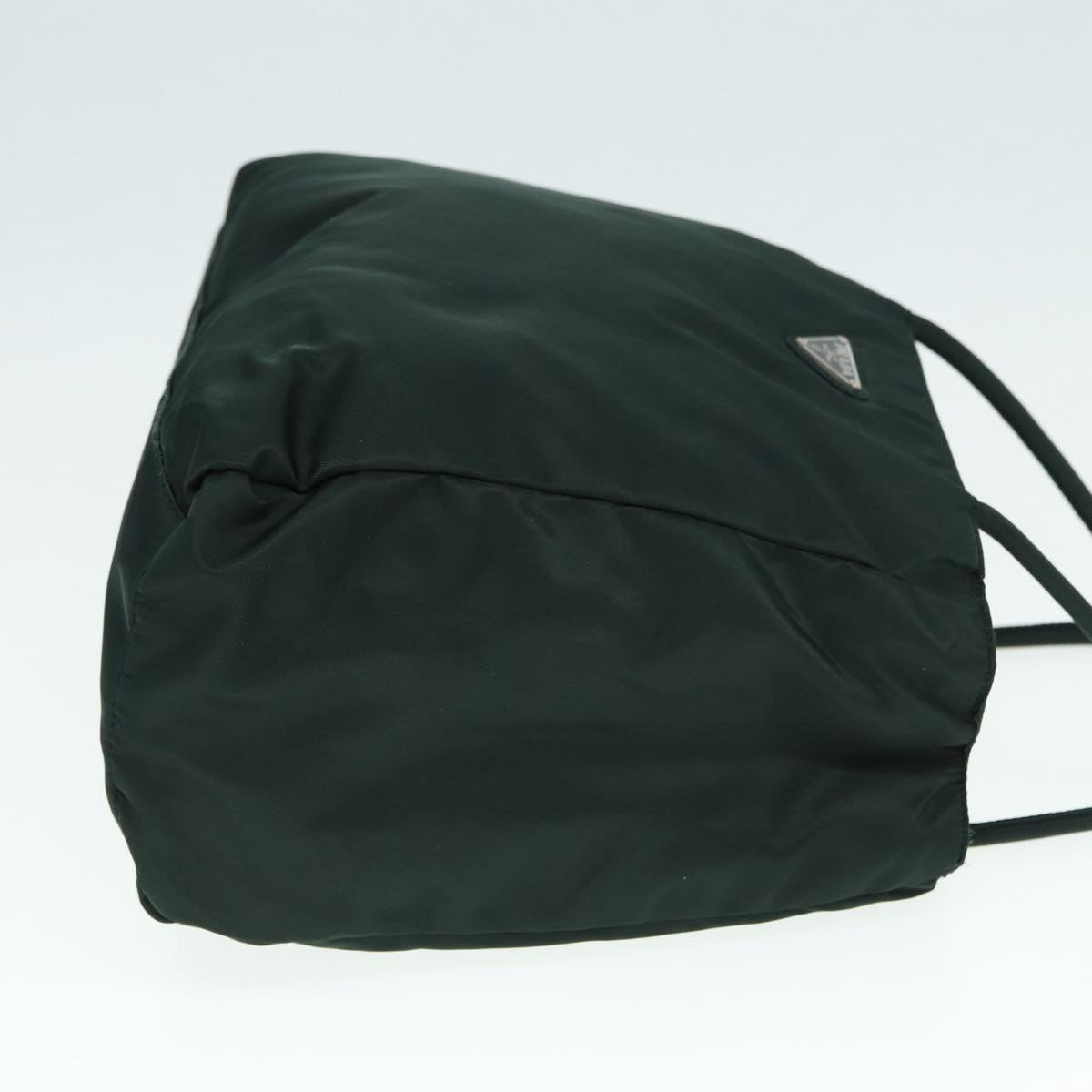PRADA Hand Bag Nylon Green Silver Auth