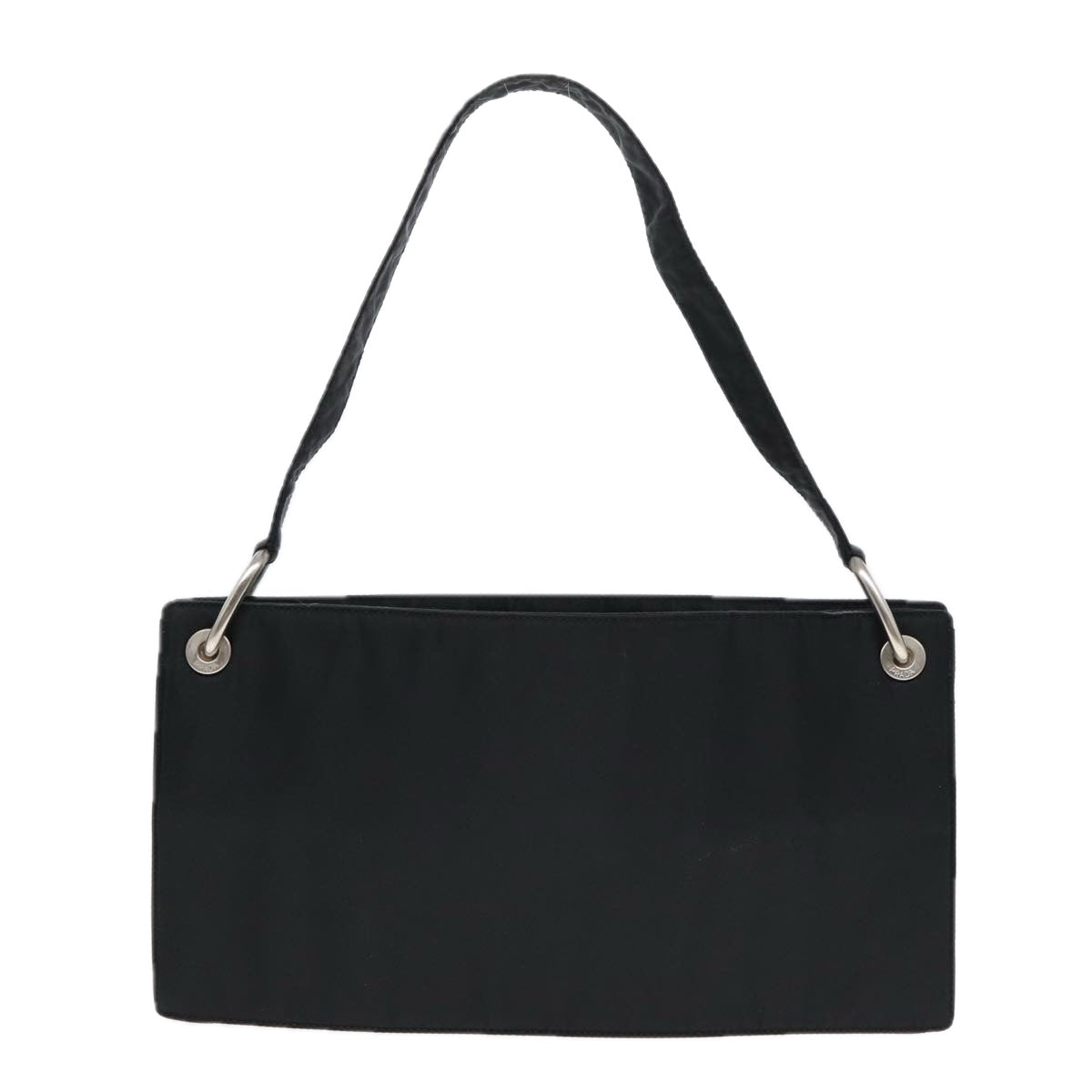 PRADA Shoulder Bag Nylon Black Silver Auth