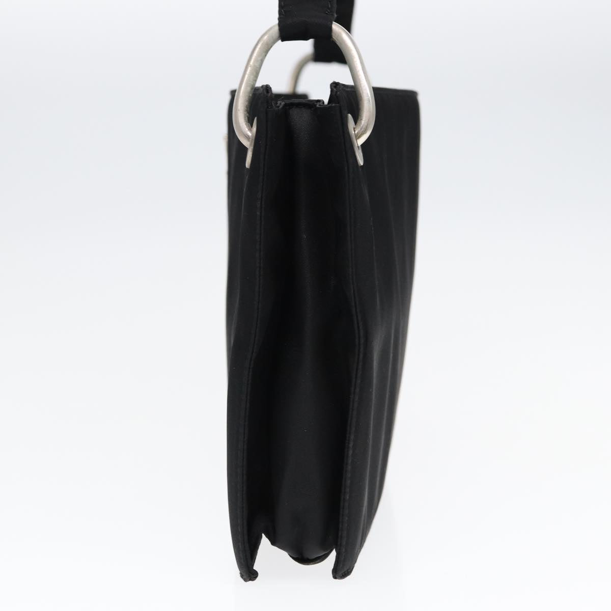 PRADA Shoulder Bag Nylon Black Silver Auth