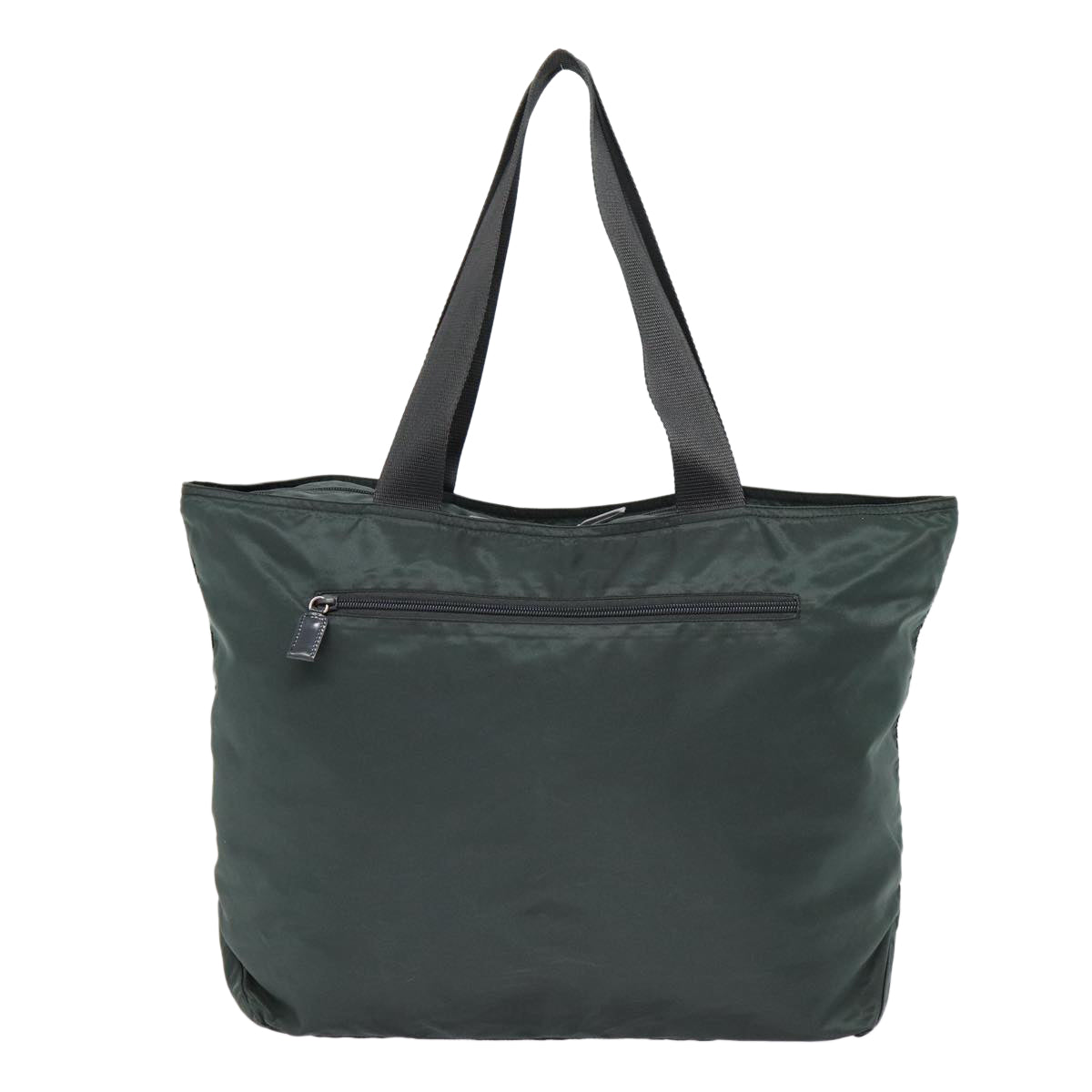 PRADA Tote Bag Nylon Green Silver Auth