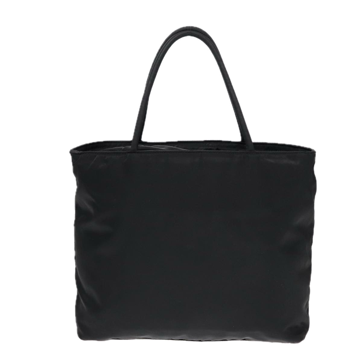 PRADA Hand Bag Nylon Black Silver Auth