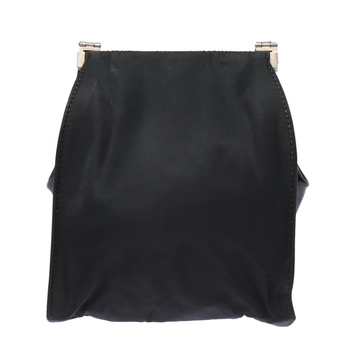 PRADA Shoulder Bag Nylon Black Silver Auth