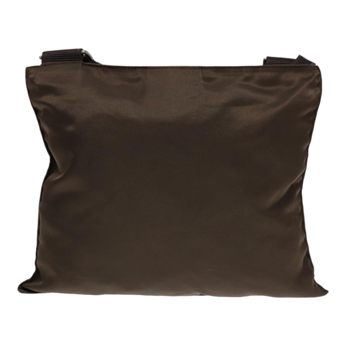 PRADA Shoulder Bag Nylon Brown Silver Auth