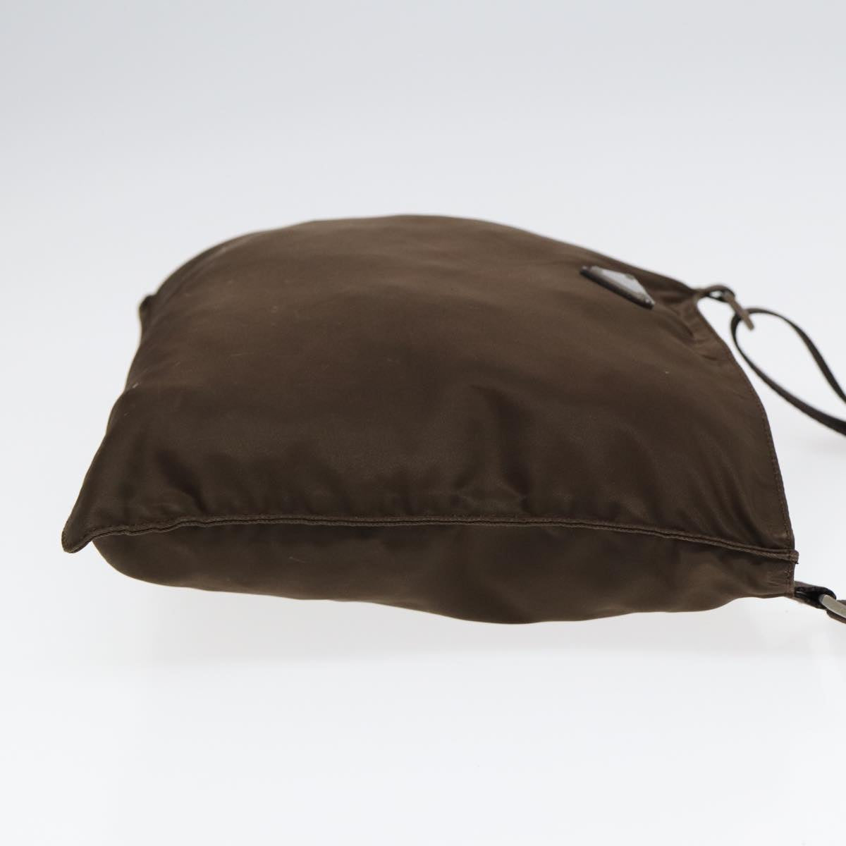 PRADA Shoulder Bag Nylon Brown Silver Auth