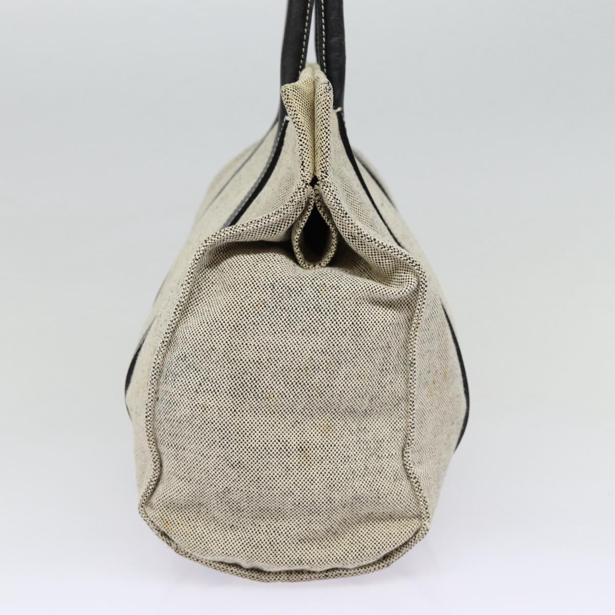 PRADA Tote Bag Canvas Gray Silver Auth