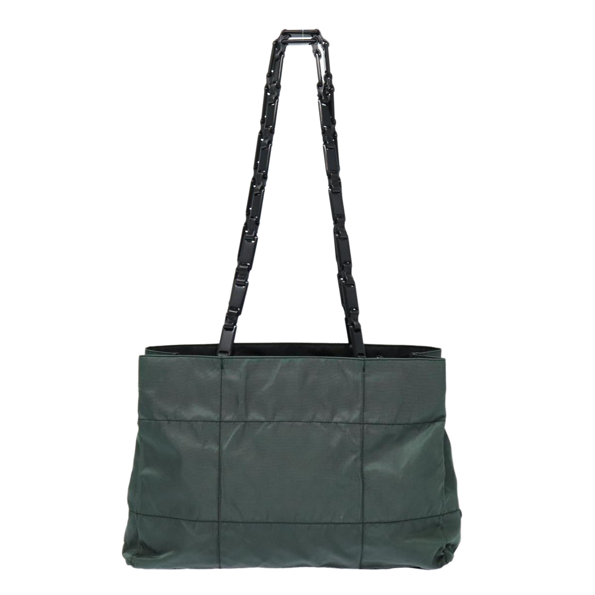 PRADA Shoulder Bag Nylon Green Silver Auth
