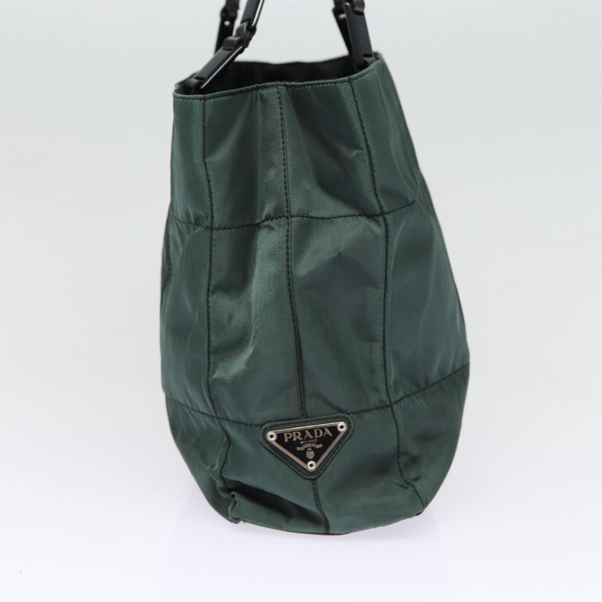 PRADA Shoulder Bag Nylon Green Silver Auth