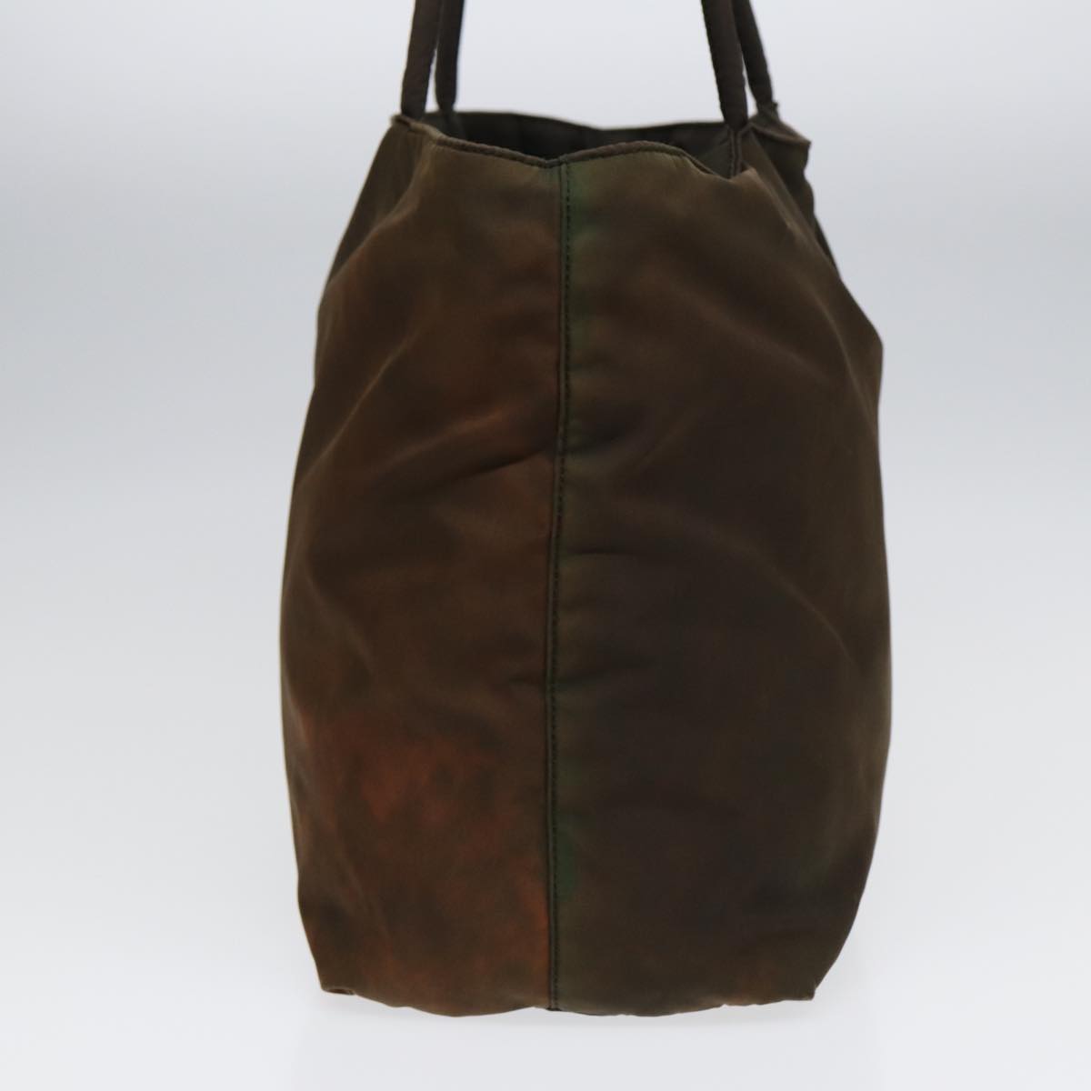 PRADA Shoulder Bag Nylon Brown Silver Auth