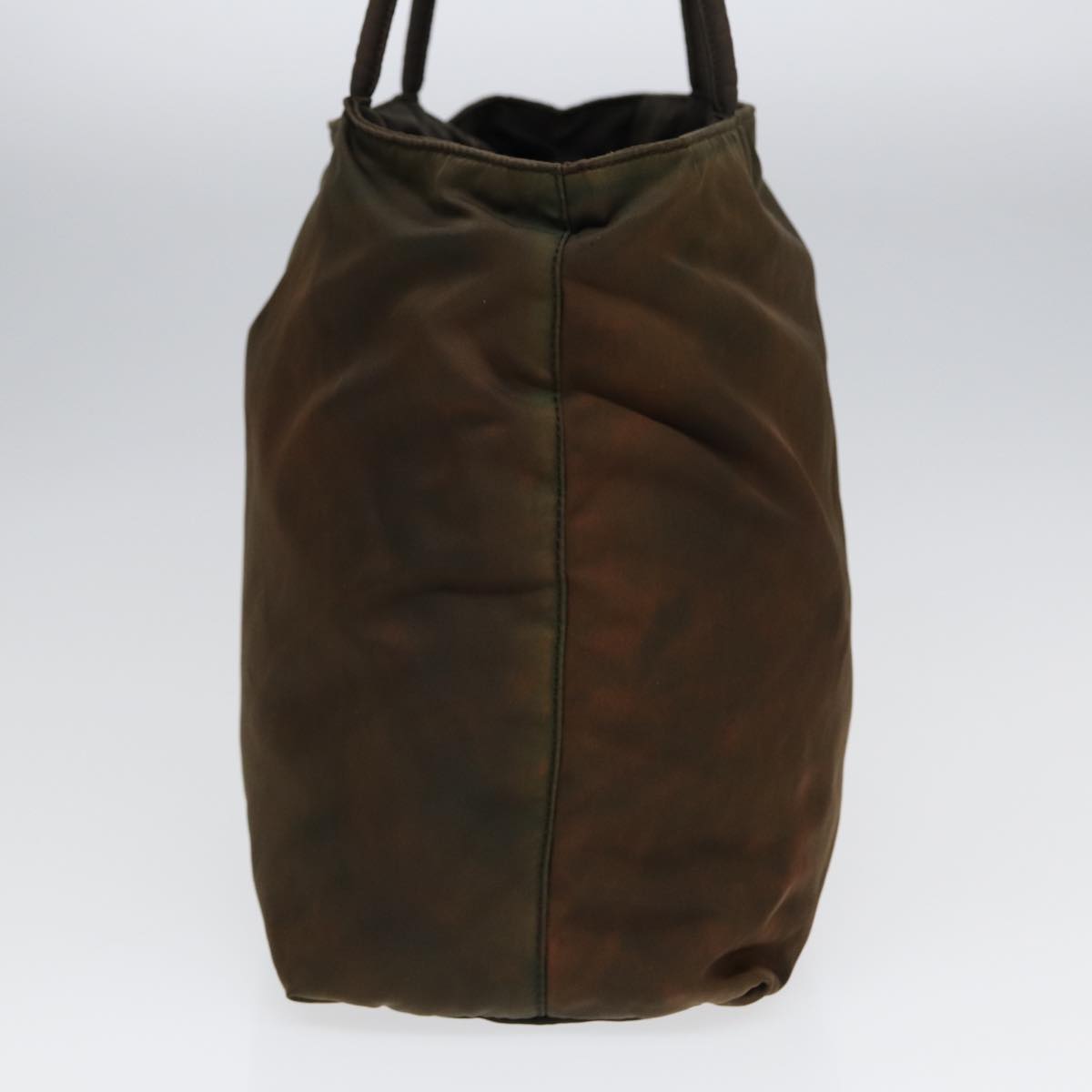 PRADA Shoulder Bag Nylon Brown Silver Auth