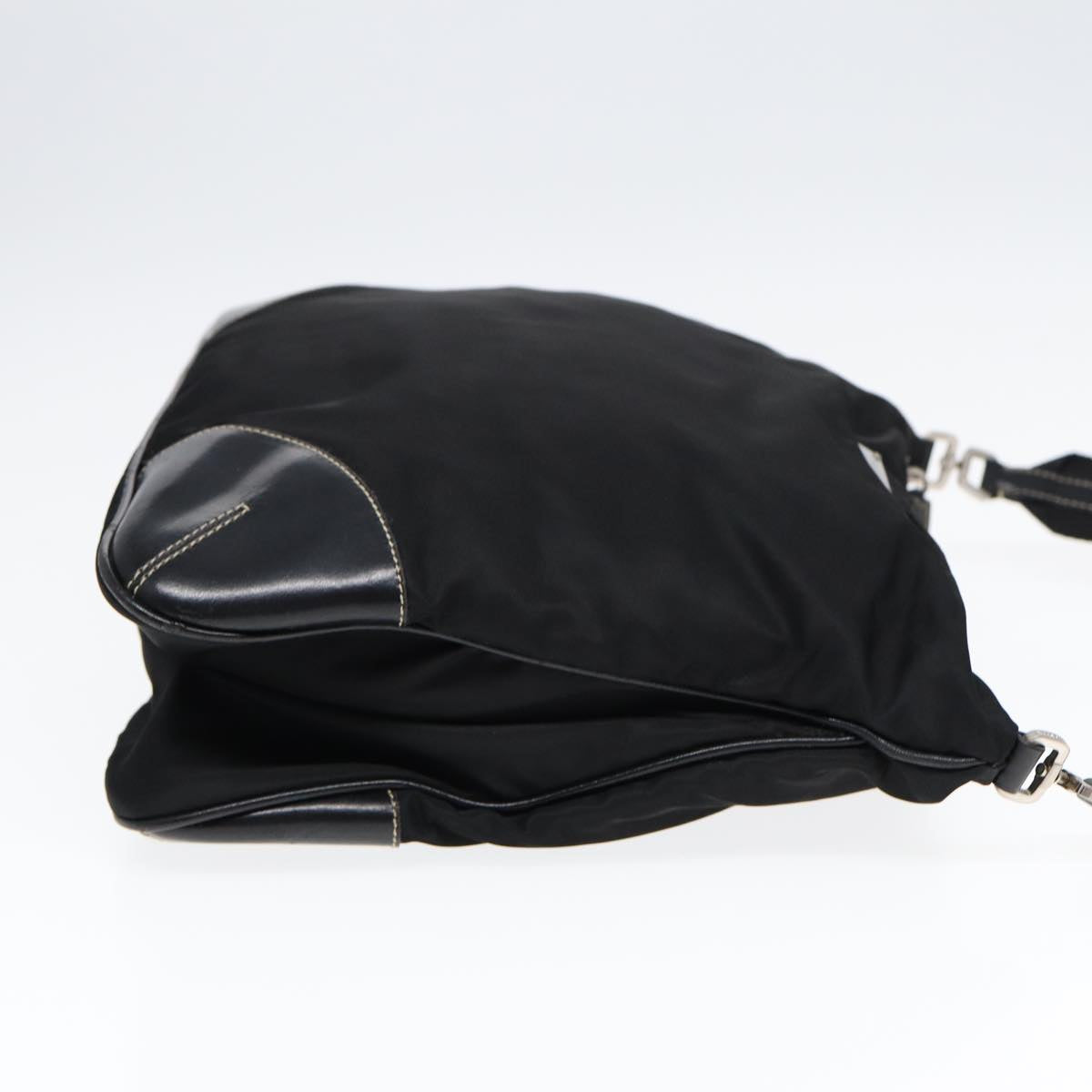 PRADA Shoulder Bag Nylon Black Silver Auth